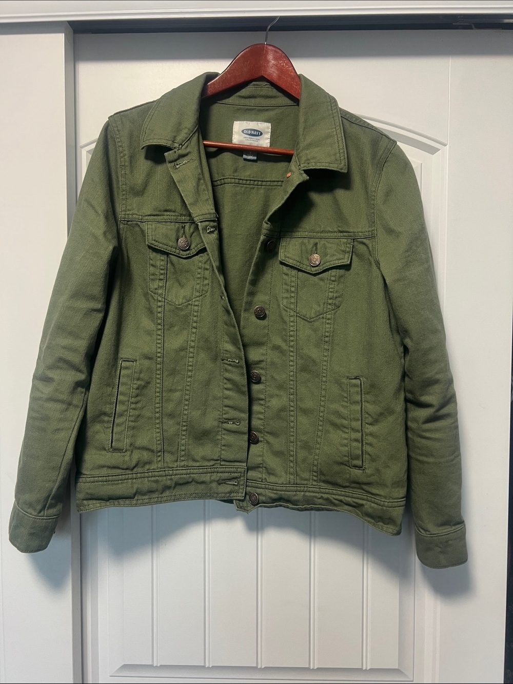 Old Navy Olive Green Denim Jacket